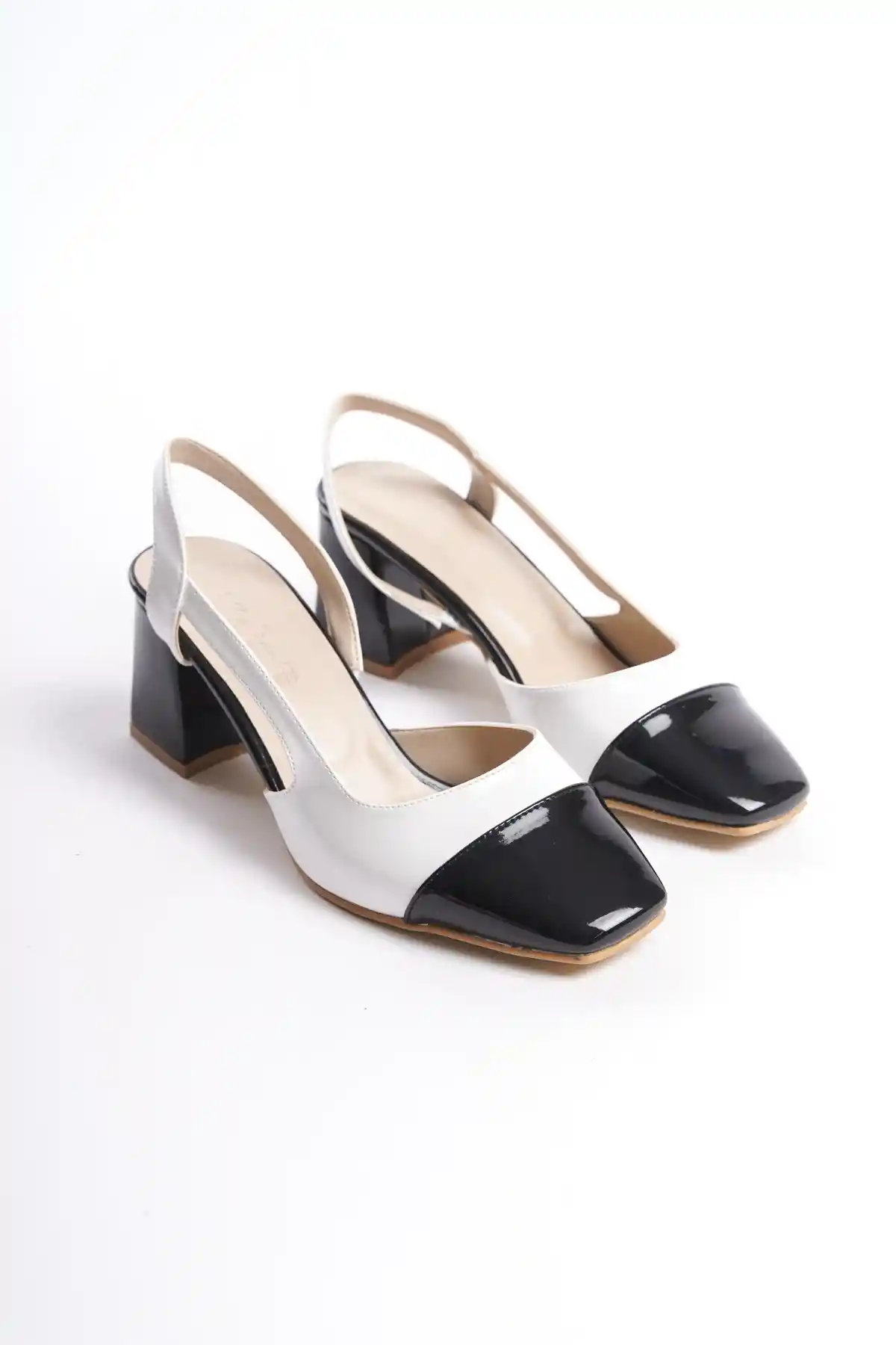 White-Black Womens High Heel Shoes