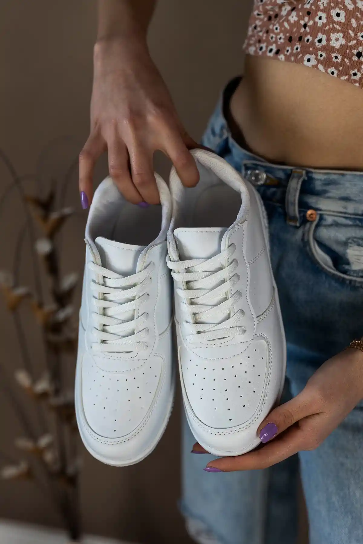 Beyaz-Beyaz Kadın Sneaker