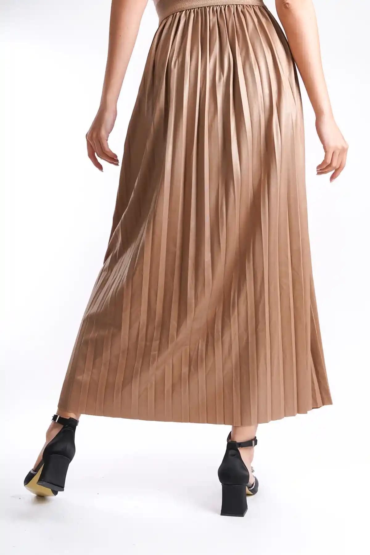 Vizon Kadın Belden Lastikli Pileli Etek