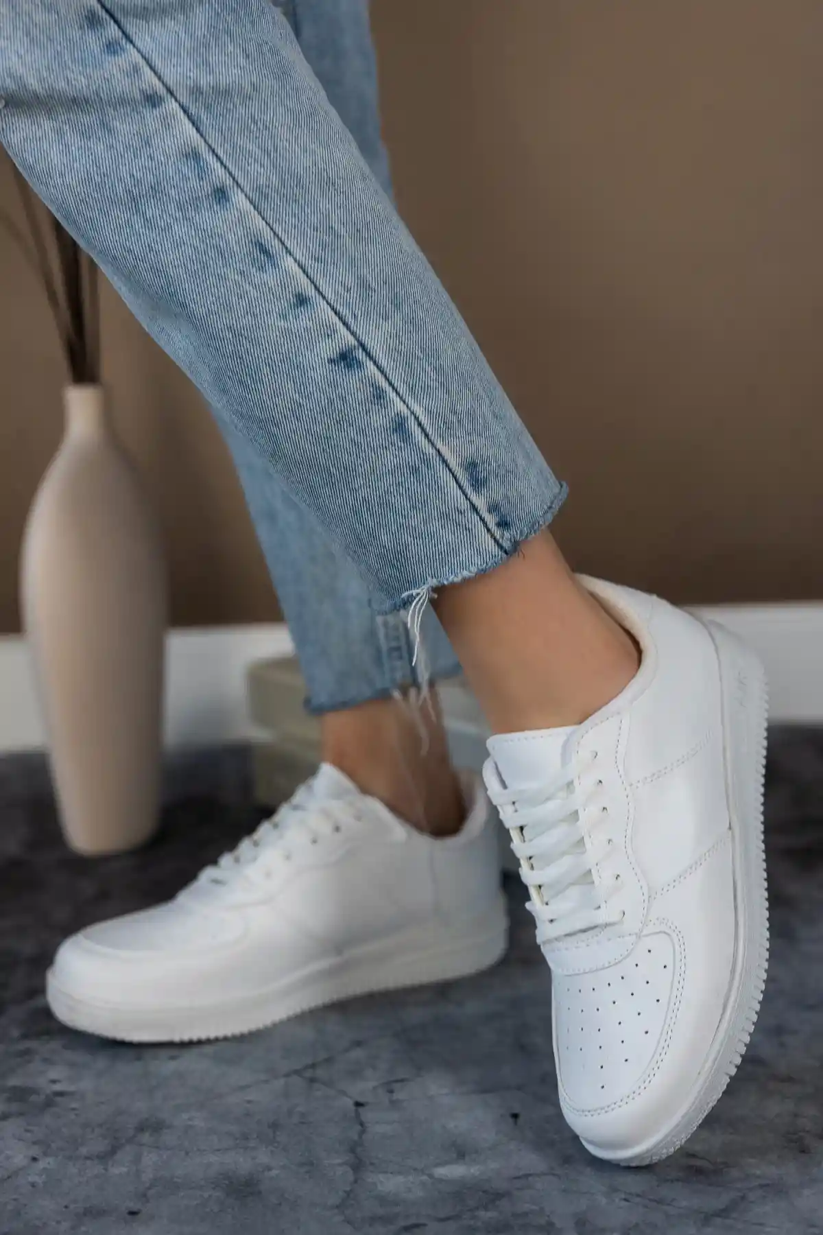 Beyaz-Beyaz Kadın Sneaker