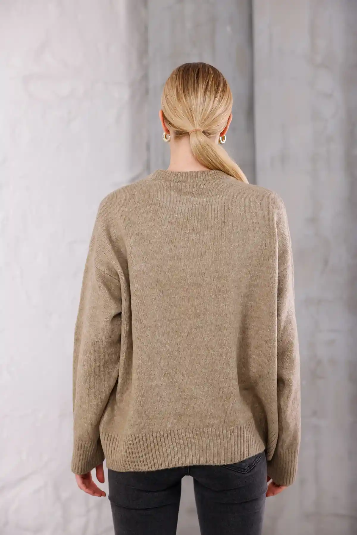 Vizon Bisiklet Yaka Oversize Triko Kazak