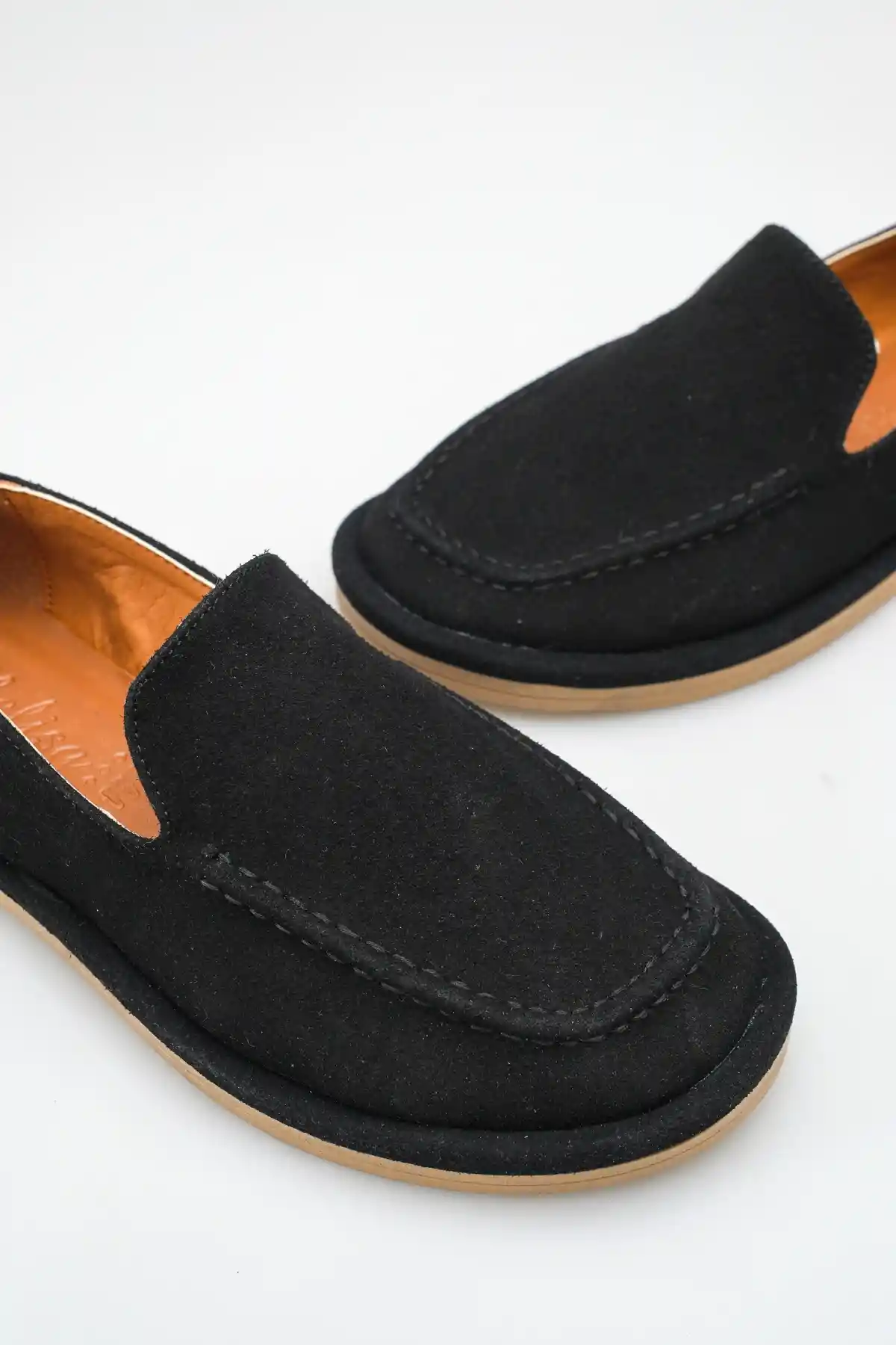 Siyah Süet Kadın Loafer Ayakkabı