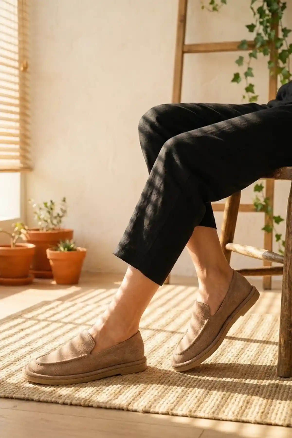 Ten Süet Kadın Loafer Ayakkabı