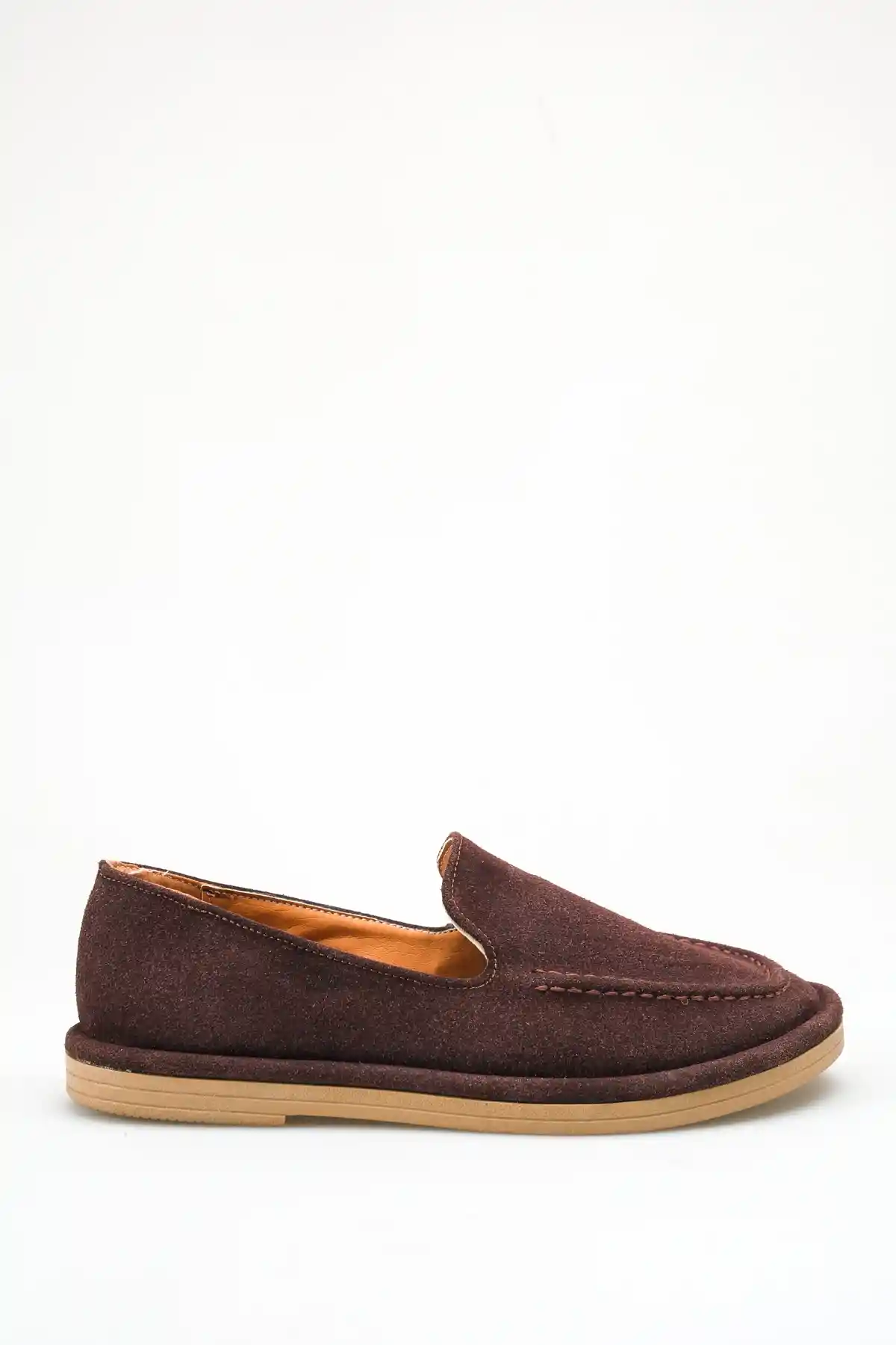 Kahve Süet Kadın Loafer Ayakkabı