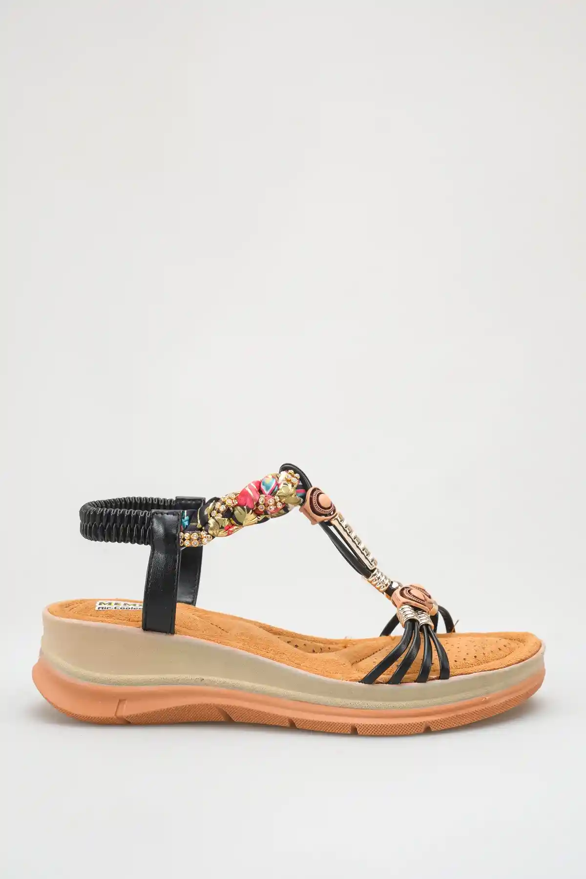 Siyah Cilt Kadın Sandalet Ayakkabı