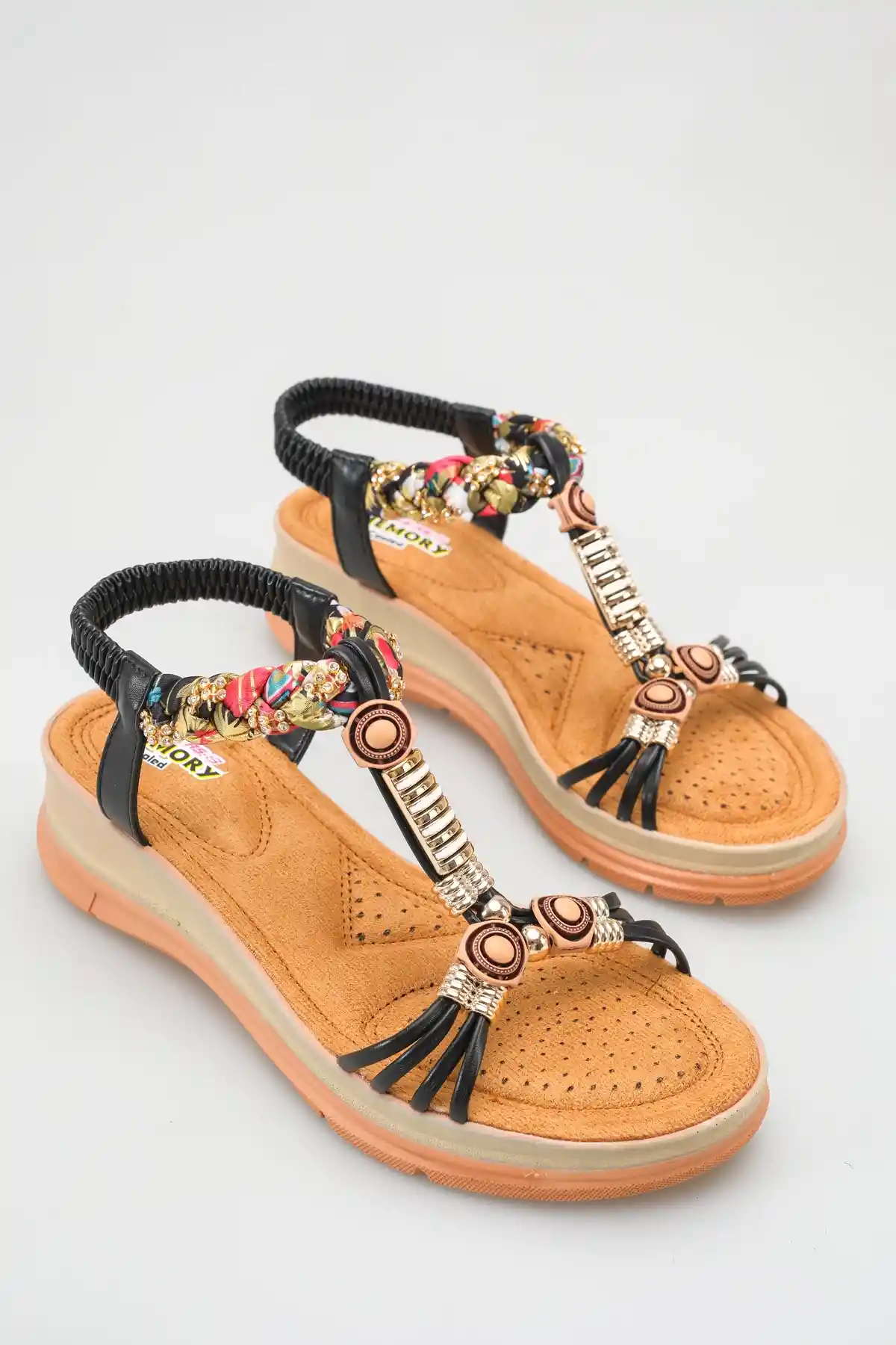 Siyah Cilt Kadın Sandalet Ayakkabı