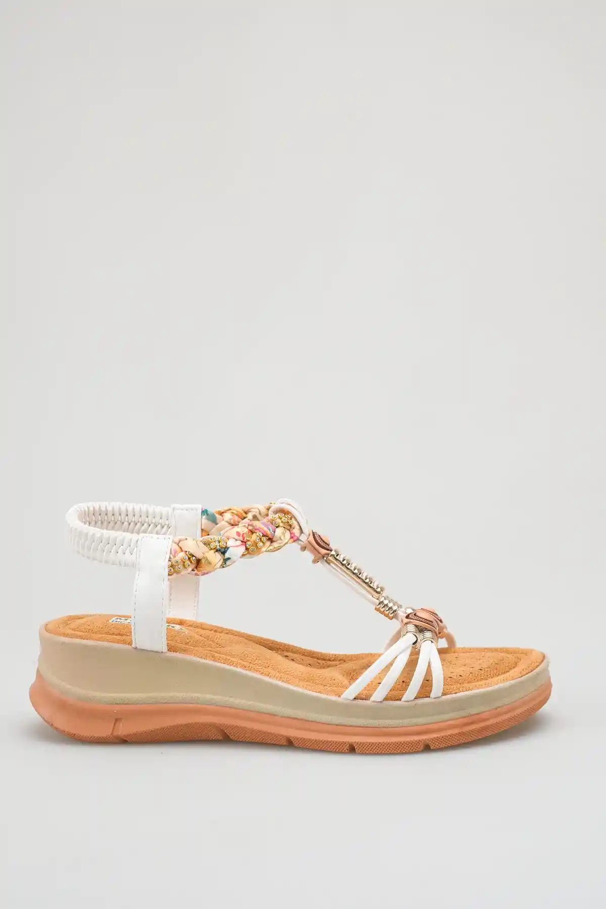 Beyaz Cilt Kadın Sandalet Ayakkabı