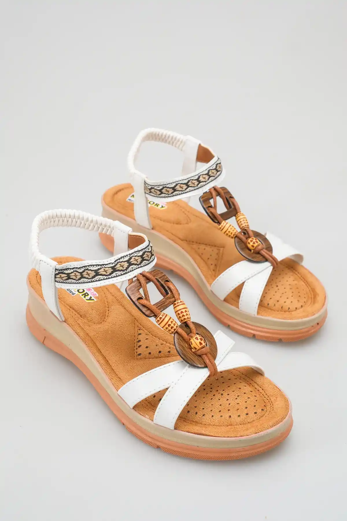 Beyaz Cilt Kadın Sandalet Ayakkabı