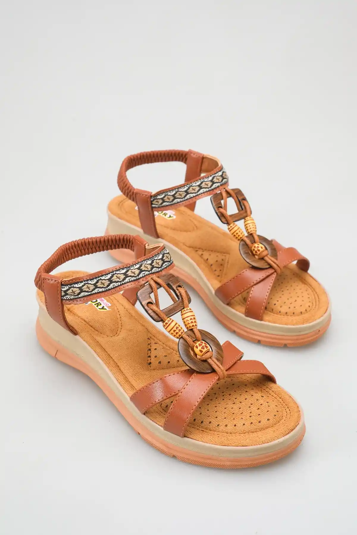 Taba Cilt Kadın Sandalet Ayakkabı