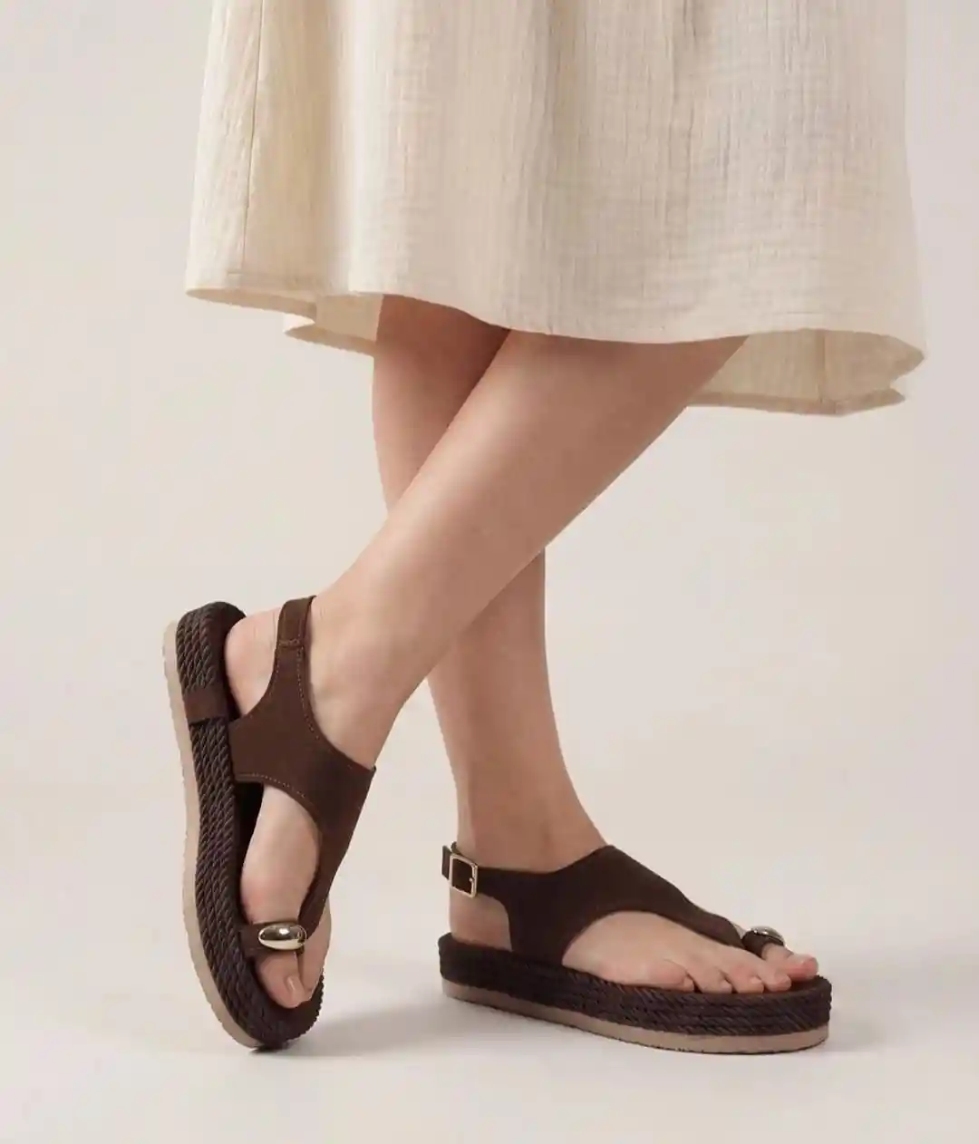 Kahve Süet Kadın Parmak Arası Terlik