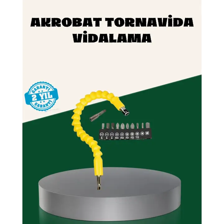 12 Parça Akrobat Bits Seti Çok Amaçlı Vidalama Dayanıklı Çelik