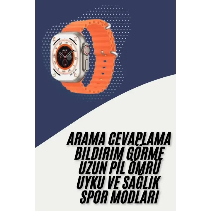 2025 Model Akıllı Saat Çift Kordon Ios Ve Android Arama Cevaplama Sesli Asistan
