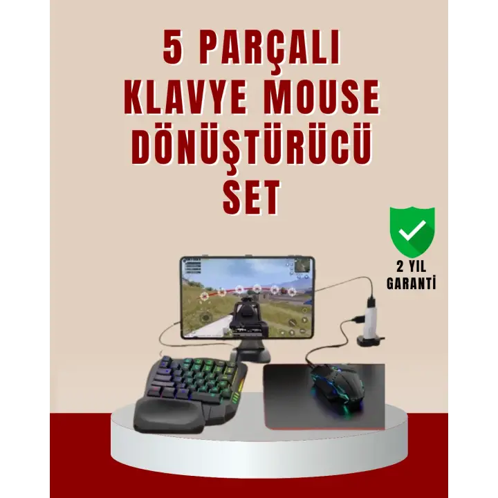 5’i 1 Arada Mobil Oyun Seti Klavye Mouse Dönüştürücü iOS &amp; Android