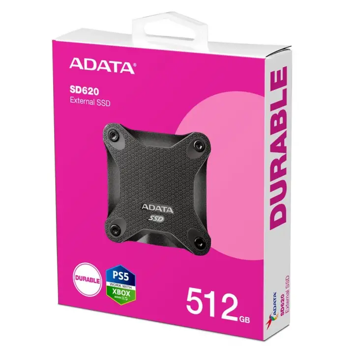 Adata 512Gb SD620 Siyah Taşınabilir Usb 3.2 Gen2 Ssd Harici Disk