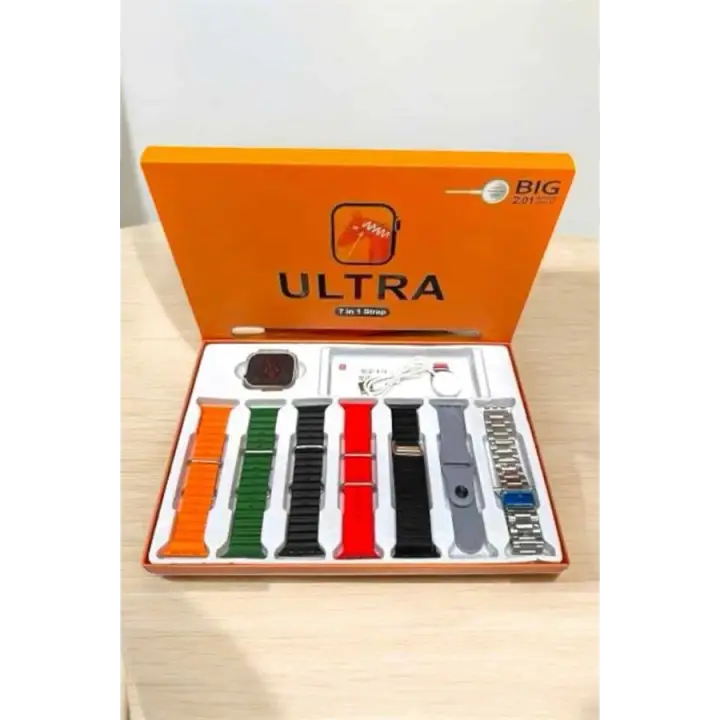 Akıllı Saat 7 Kordonlu Metal,Plastik Ve Hasır Kordon Seçeneği
