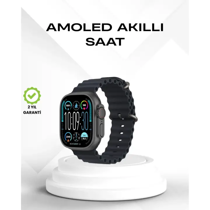 AMOLED Akıllı Saat Bluetooth Arama Su Geçirmez