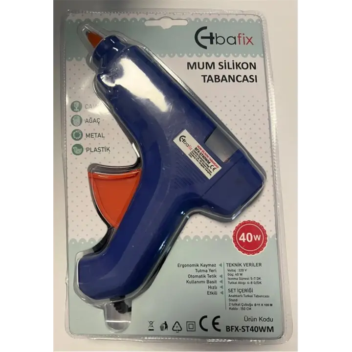 Bafix Mum Silikon Tabancası Mavi 40W