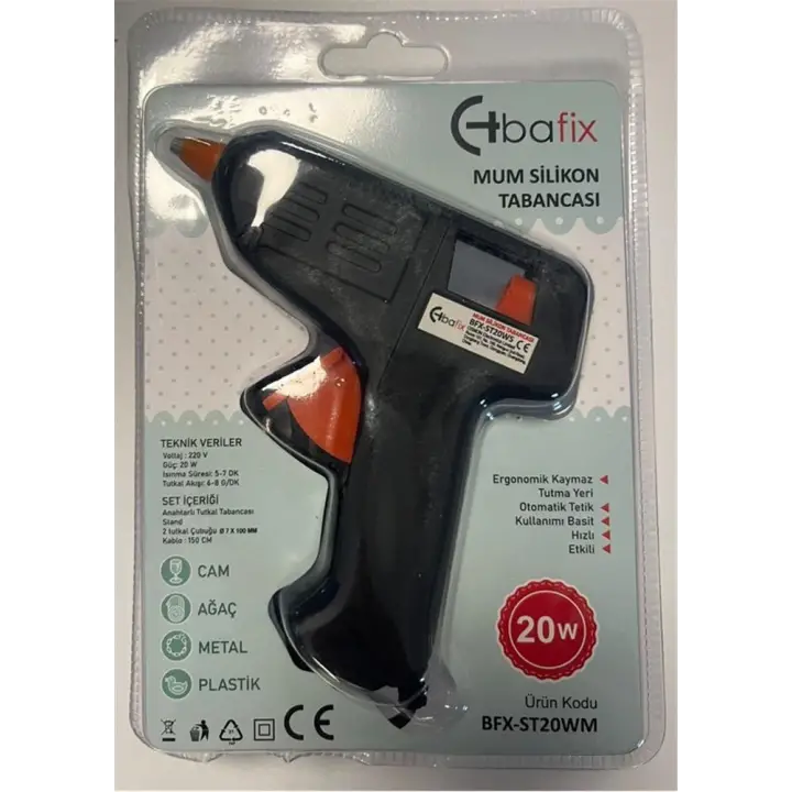 Bafix Mum Silikon Tabancası Siyah 20W
