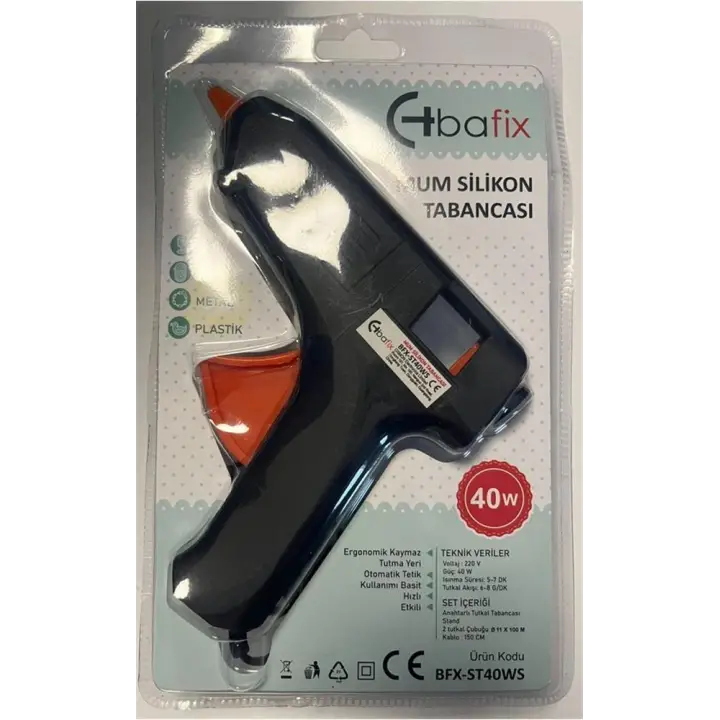 Bafix Mum Silikon Tabancası Siyah 40W