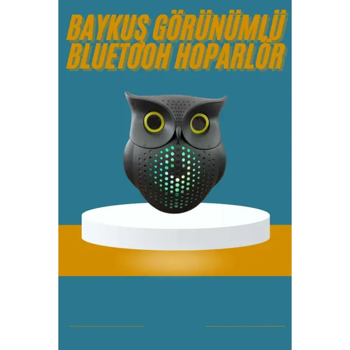 Baykuş Görünümlü Işıklı Bluetooth Speaker Bluetooth Hoparlör