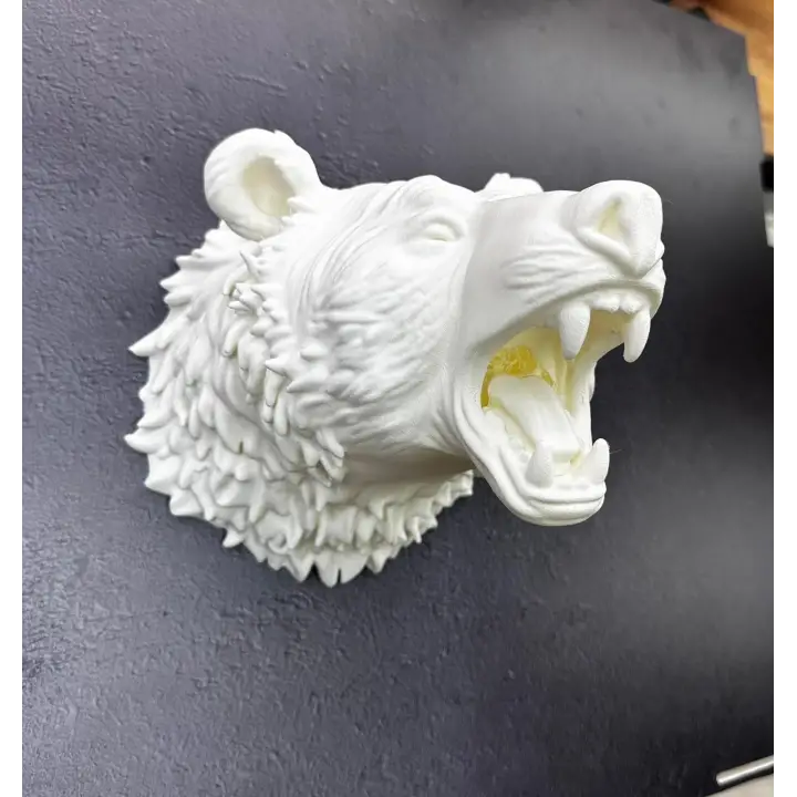 Beyaz Renk 3D Ayı Başı Duvar Dekoru