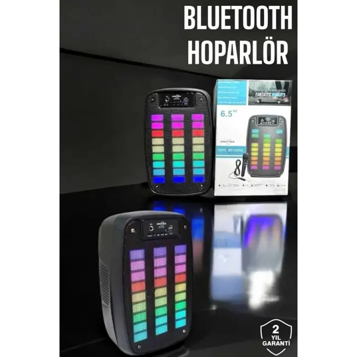 Bluetooth Hoparlör Mikrofonlu Speaker Taşınabilir Şarjlı