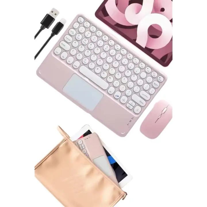 Bluetooth Touchpad Klavye Ultra İnce Taşınabilir Q Klavye
