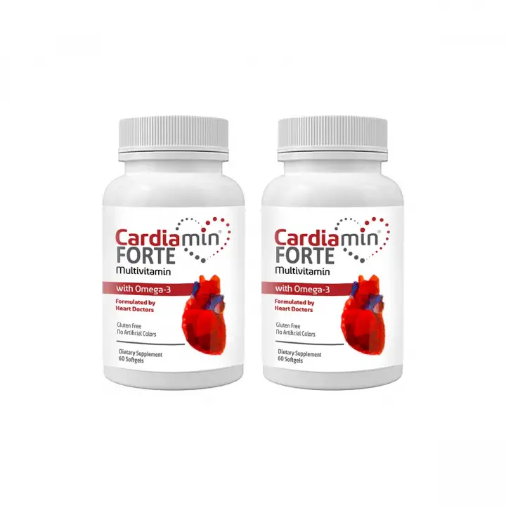 CARDİAMİN FORTE: 2 ADET MULTİVİTAMİNLİ OMEGA3LÜ 60 SOFT JEL KAPSÜLLÜ FORMÜL