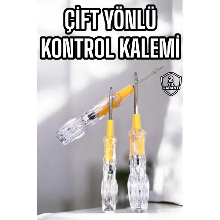 Çift Taraflı Elektrik Kontrol Kalemi Şeffaf Tornavida