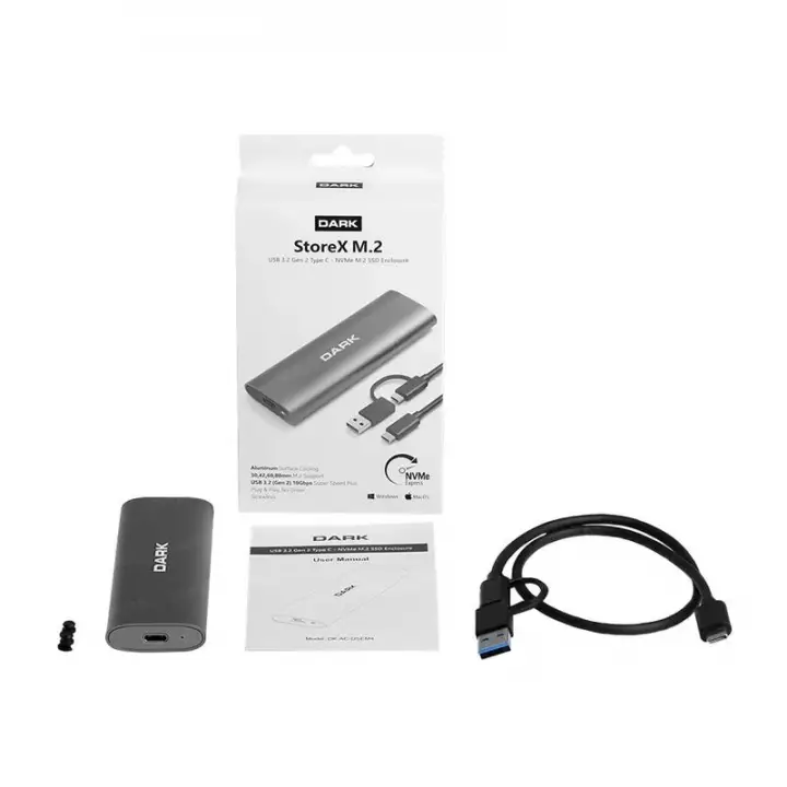 DARK DK-AC-DSEM4 USB3.2 GEN2 TYPE C - M.2 NVME DİSK KUTUSU