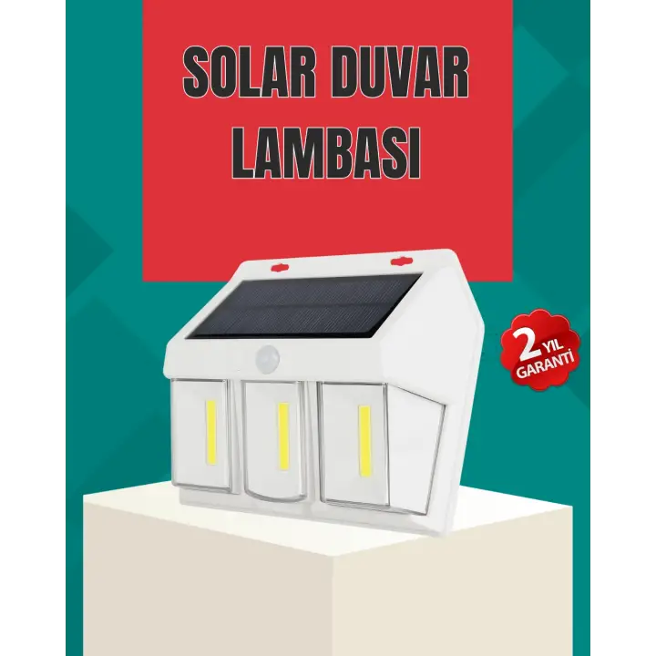Dış Mekan Solar Duvar Lambası – 120° Hareket Algılama, 3 Işık Modu