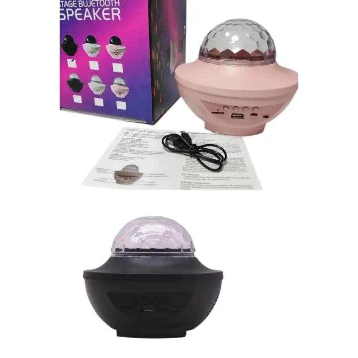 Dönen Işıklı Disko Topu Projektör Müzik Çalarlı Disco Speaker