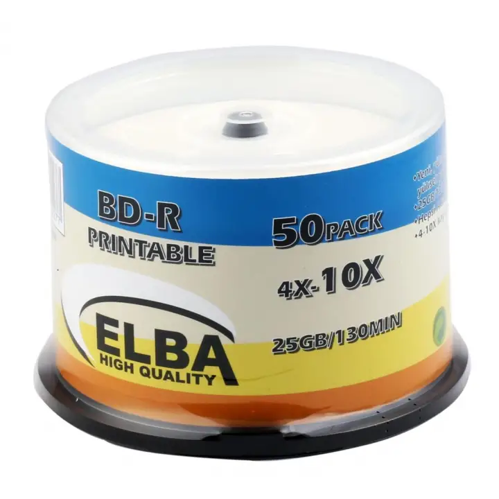 Elba Blu-Ray BD-R 10X 25GB 50Lİ Cake Box Prıntable