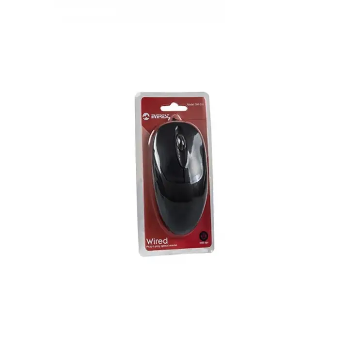 EVEREST SM-216 USB SİYAH 1200DPI OPTİK KABLOLU MOUSE