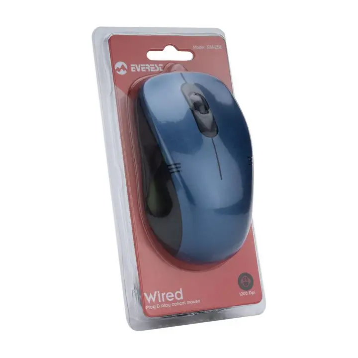Everest SM-258 Usb Mavi 1200dpi Optik Kablolu Mouse