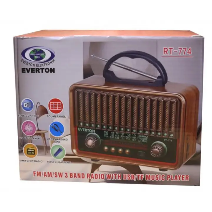 Everton RT-774 Bluetooth-USB-SD-FM Şarjlı Nostaljik Radyo