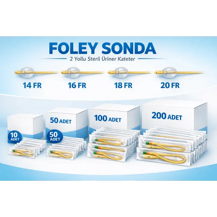 Foley Sonda 2 Yollu Steril Üriner Kateter