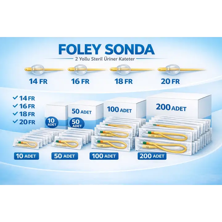 Foley Sonda 2 Yollu Steril Üriner Kateter