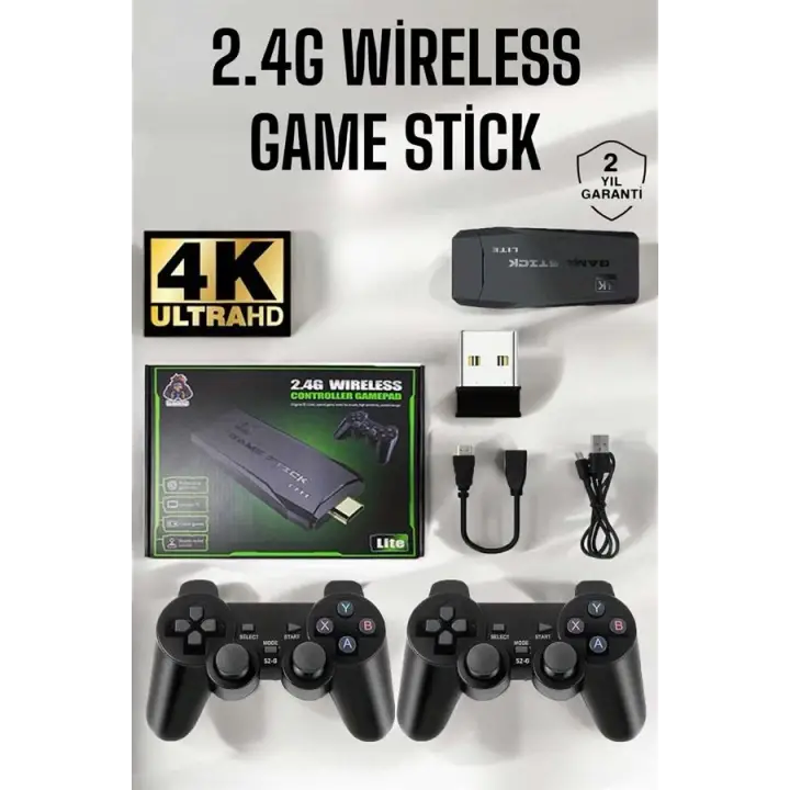 Gaming Atari 2.4g Uyumlu Kablosuz Çift Kol Game Stick