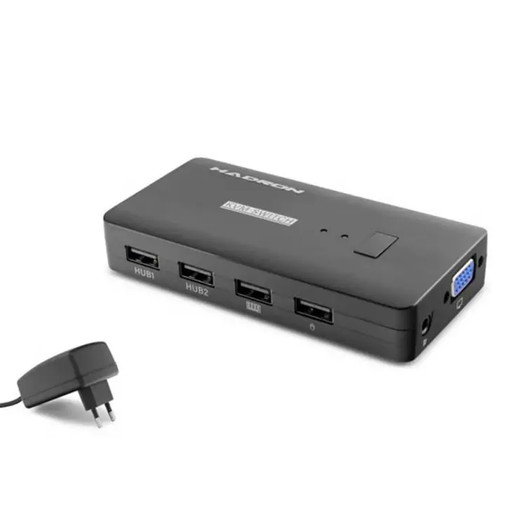 Hadron Hdx1374 2 Port + 4- Usb Vga Kvm Switch Kablolu Siyah