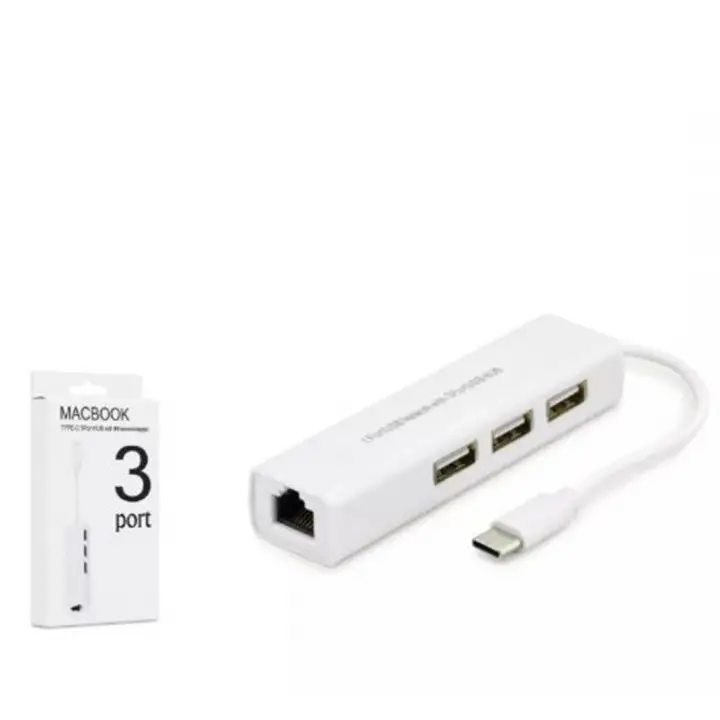 Hadron Hdx7007 Type-C Hub Combo 3-Usb + Lan Beyaz