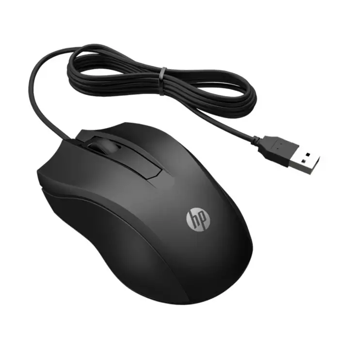HP 100 6VY96AA Siyah Optik Kablolu Mouse 1.600 DPI Hassas Optik Sensörü