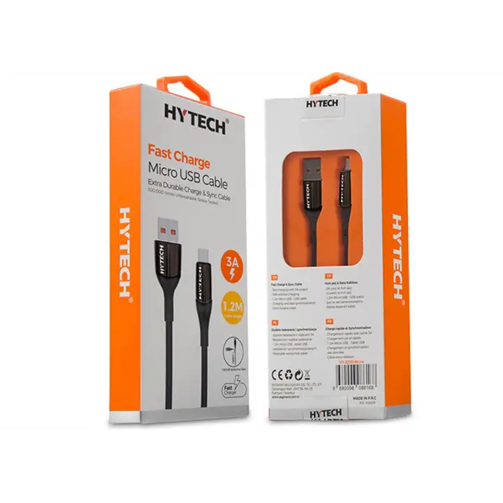 Hytech HY-X250 3A Micro Usb 1,2m Silver Data+Sarj Kablosu