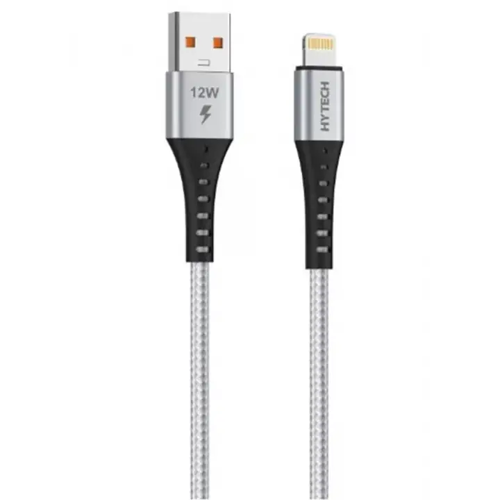 Hytech HY-X331 1m 2.4A Lightning Silver Gri Data + Şarj Kablosu