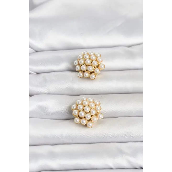 İncili Model Düğme veya Manşet Broşu