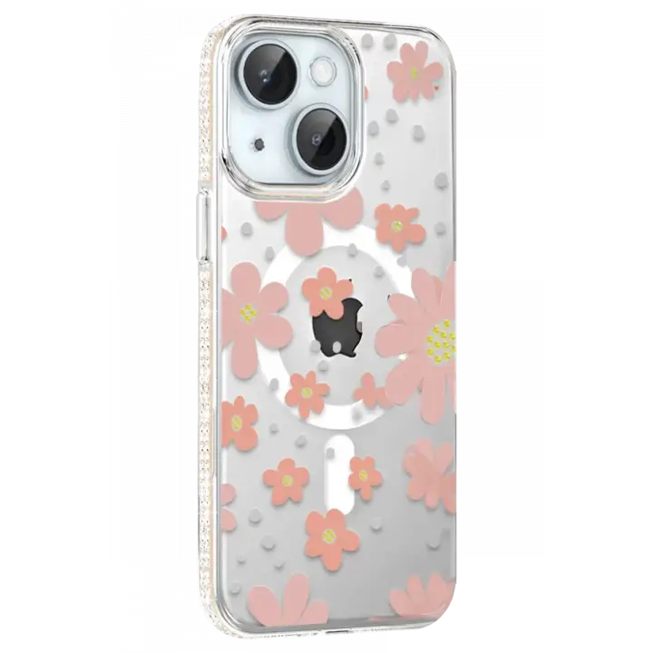 Joko Apple iPhone 14 Floral Magsafe Kapak - Pembe