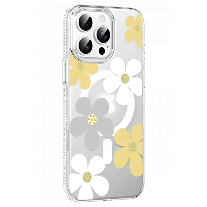 Joko Apple iPhone 14 Pro Max Floral Magsafe Kapak - Sarı