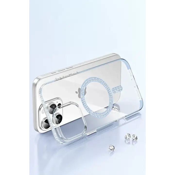 Joko Apple iPhone 15 Pro Max Move Taşlı Magsafe Kapak - Pembe