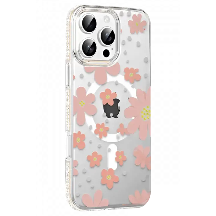 Joko Apple iPhone 16 Pro Max Floral Magsafe Kapak - Pembe