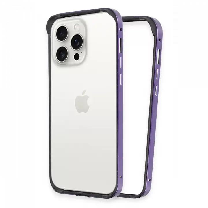 Joko iPhone 14 Pro Max Land Bumper Koruma Kapak - Derin Mor